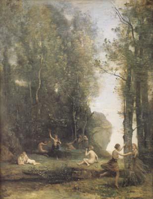 Jean Baptiste Camille  Corot Idylle antique (Cache-cache) (mk11) Sweden oil painting art